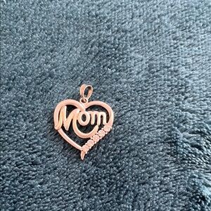 Sterling Silver 'Mom' Heart Pendant